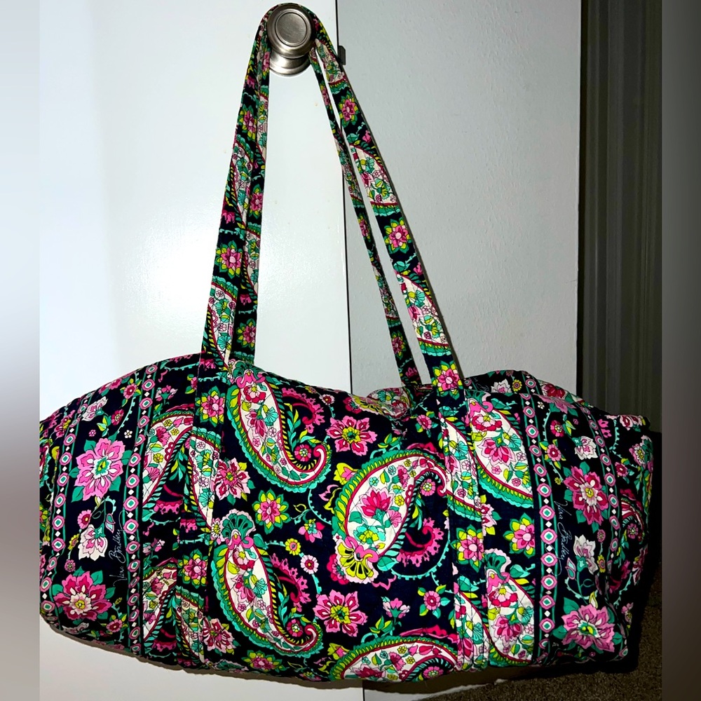 Vera Bradley Paisley Duffle Bag Carryon Tote Pink, Blue, Green